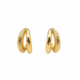 Gold Half & Half Hoops