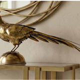 Antiqued Gold Pheasant on Base