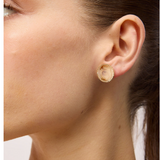 Gold Mocca Swirl Disc Earring