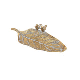 SOMME GOLD ALLOY LEAF TRAY WITH BIRDS