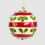 Red With Green Leaf Capiz Bauble