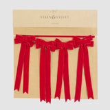 Scarlet Velvet Bow Garland Red