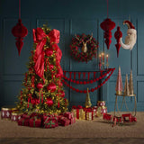 Scarlet Velvet Bow Garland Red