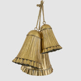 Golden Pleated Bells Set of 3