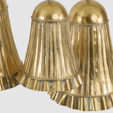 Golden Pleated Bells Set of 3
