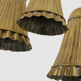 Golden Pleated Bells Set of 3