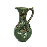 CERAMIC EMBOSSED DARK GREEN JUG MED