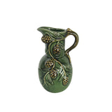 CERAMIC EMBOSSED DARK GREEN JUG SML
