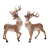 WOODLAND NATURAL DEER WITH FUR SCARF 2ASS