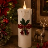 Vintage White Christmas Candle 55cm