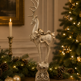 Champagne Deer on Pedestal 52cm