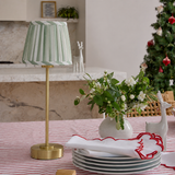 LUCIA GREEN/WHITE PLEATED STRIPE SHADE