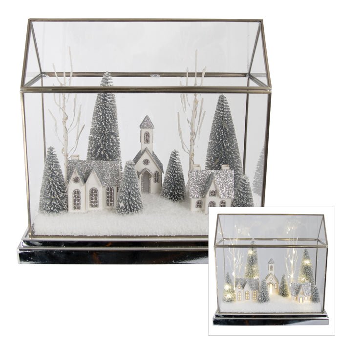 ACRYLIC HOUSE SCENE W/LED LIGHTS SILVER - Pure Apotheca