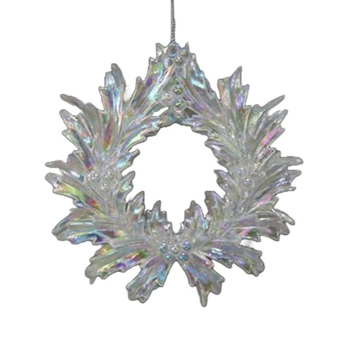 ACRYLIC IRRIDESCENT WREATH DECORATION CLEAR - Pure Apotheca