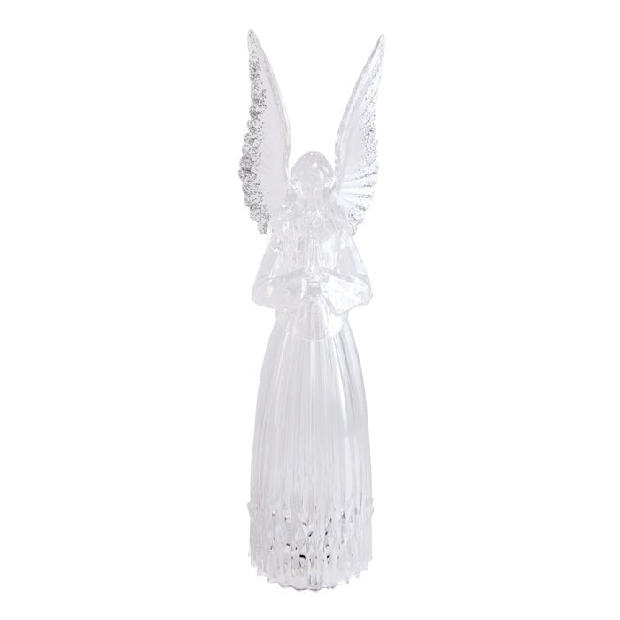 ACRYLIC LED CLEAR ANGEL SILVER WINGS - Pure Apotheca