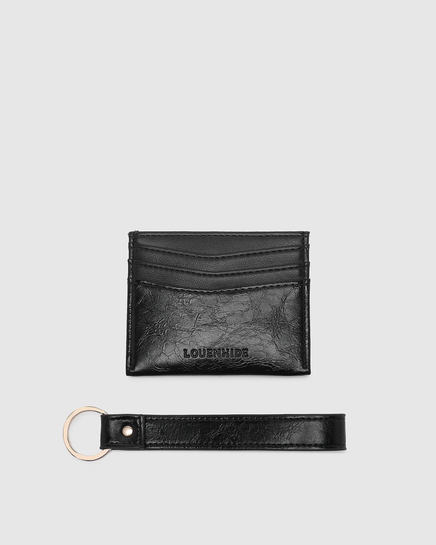 Ada Cardholder with Keyring Black Patent - Pure Apotheca