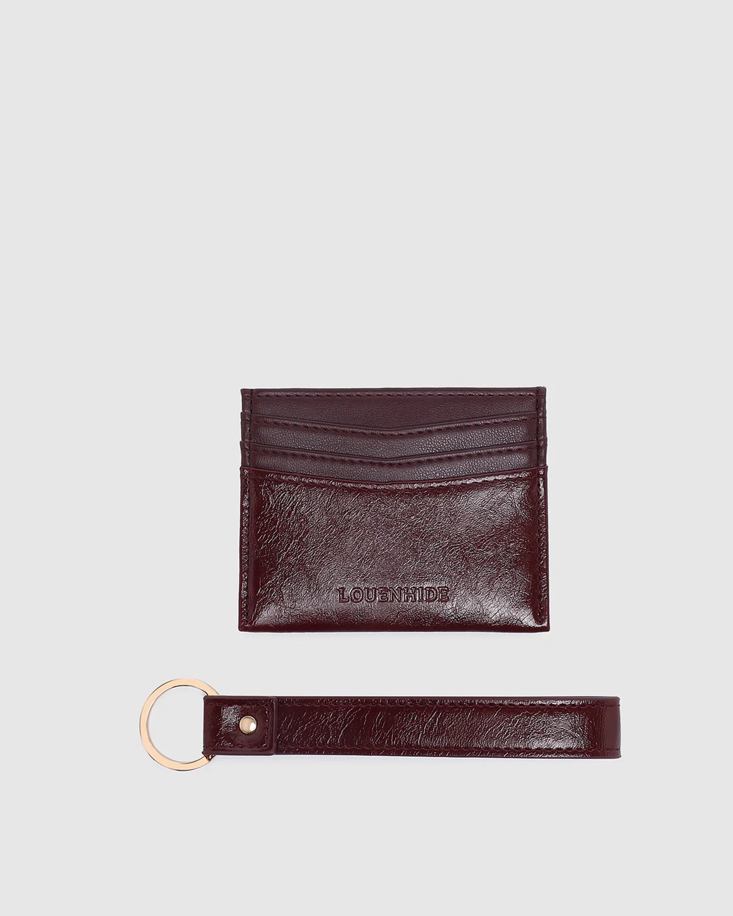 Ada Cardholder with Keyring Burgundy Patent - Pure Apotheca