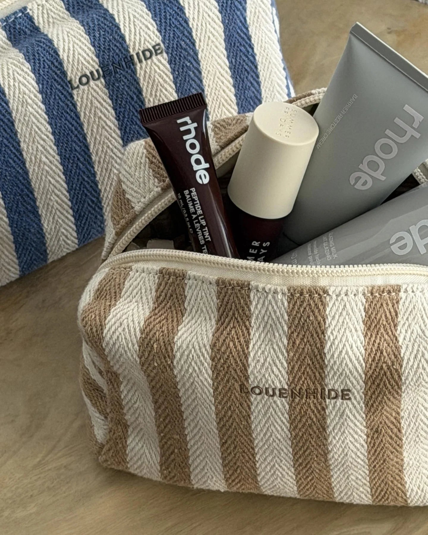 Addi Pouch Beige Stripe - Pure Apotheca