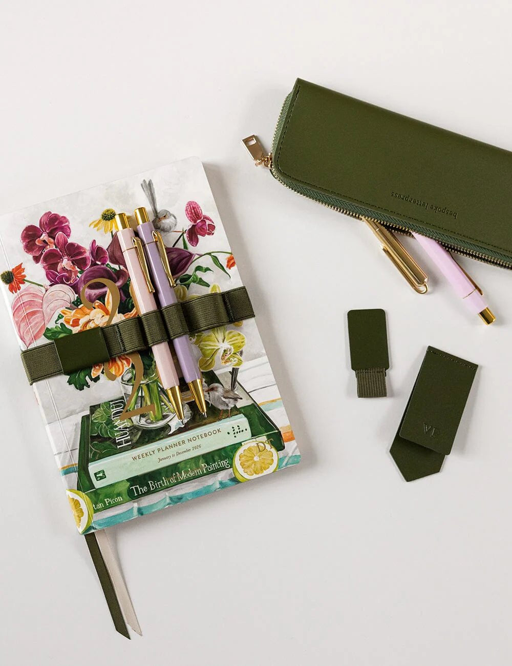 Adhesive Rectangle Pen Loop - Olive Green - Pure Apotheca