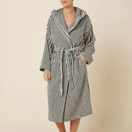 Adriana Terry Towel Robe Black Medium - Pure Apotheca