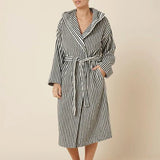 Adriana Terry Towel Robe Black Medium - Pure Apotheca