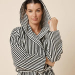 Adriana Terry Towel Robe Black Medium - Pure Apotheca