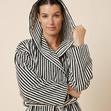 Adriana Terry Towel Robe Black Medium - Pure Apotheca
