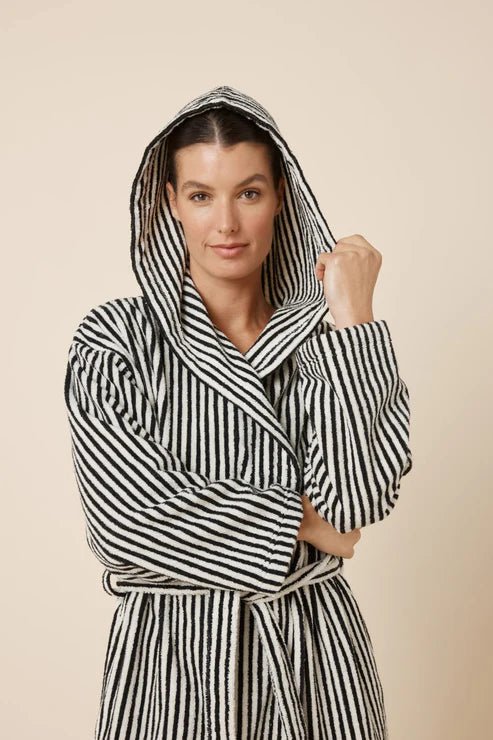 Adriana Terry Towel Robe Black Medium - Pure Apotheca