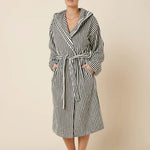 Adriana Terry Towel Robe Black Medium - Pure Apotheca