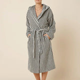 Adriana Terry Towel Robe Black Medium - Pure Apotheca