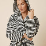 Adriana Terry Towel Robe Black Medium - Pure Apotheca