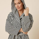 Adriana Terry Towel Robe Black Medium - Pure Apotheca