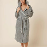 Adriana Terry Towel Robe Black Medium - Pure Apotheca