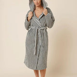 Adriana Terry Towel Robe Black Medium - Pure Apotheca