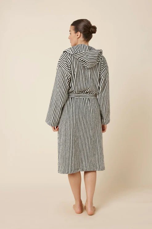 Adriana Terry Towel Robe Black Medium - Pure Apotheca