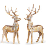 AGED GOLD DEER WITH BOW HANGING ORNAMENT 2ASSTD - Pure Apotheca