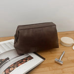Albie Cosmetic Case Saddle Chocolate - Pure Apotheca