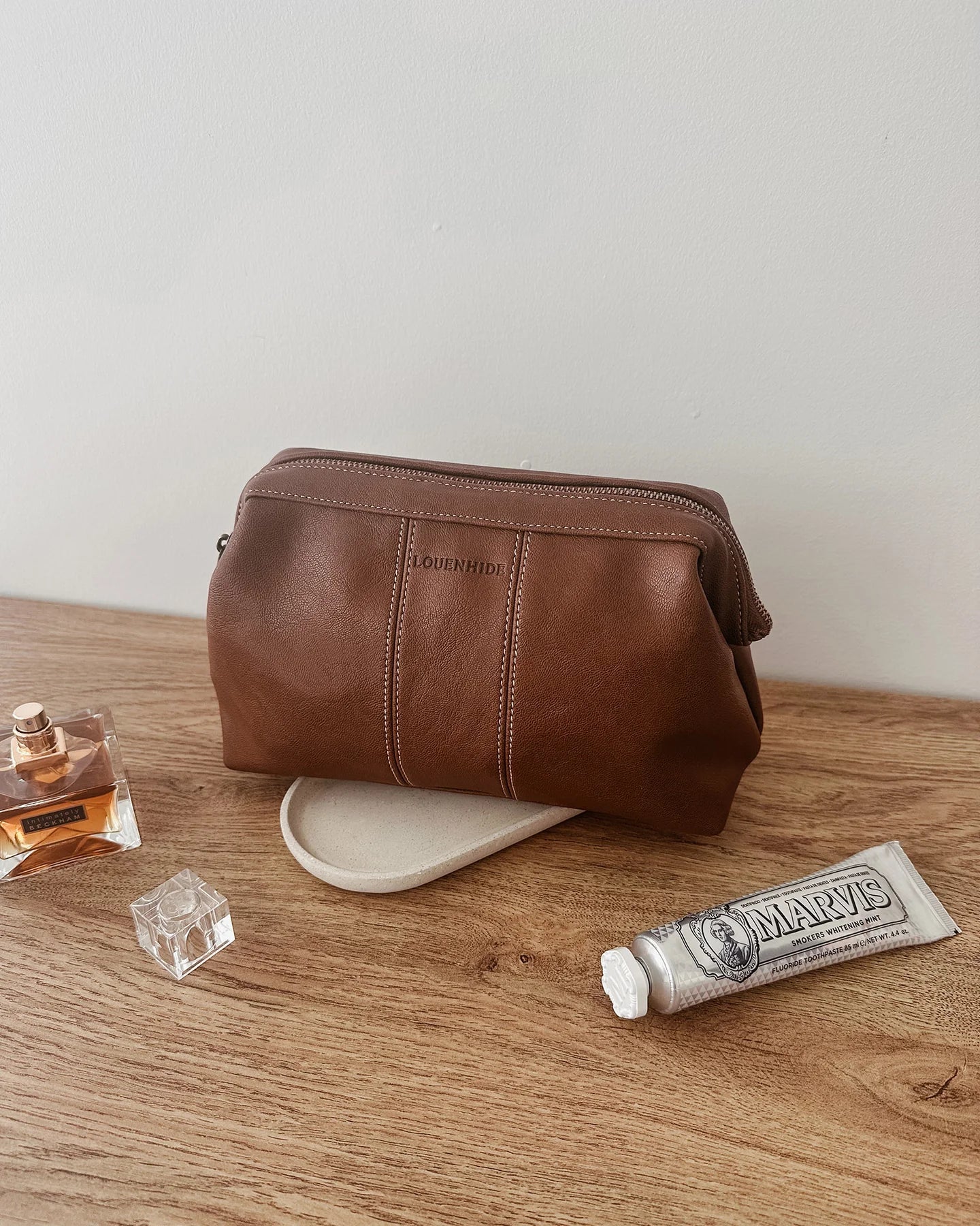 Albie Cosmetic Case Saddle Cognac - Pure Apotheca
