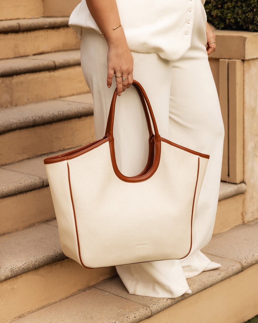Alexandra Tote Bag Canvas Tan - Pure Apotheca