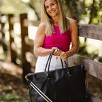 Alexis Stripe Weekender Travel Bag Black Stripe - Pure Apotheca