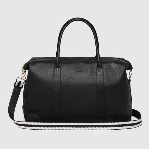 Alexis Stripe Weekender Travel Bag Black Stripe - Pure Apotheca