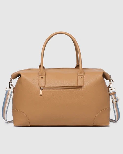 Alexis Stripe Weekender Travel Bag Camel Stripe - Pure Apotheca
