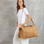 Alexis Stripe Weekender Travel Bag Camel Stripe - Pure Apotheca