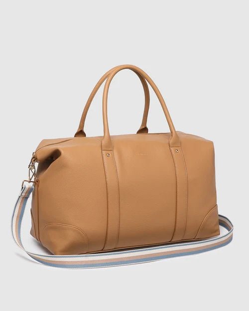 Alexis Stripe Weekender Travel Bag Camel Stripe - Pure Apotheca