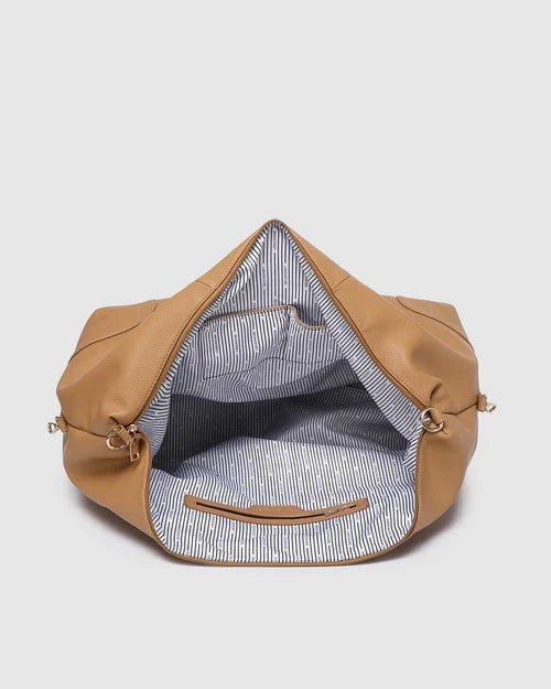 Alexis Stripe Weekender Travel Bag Camel Stripe - Pure Apotheca