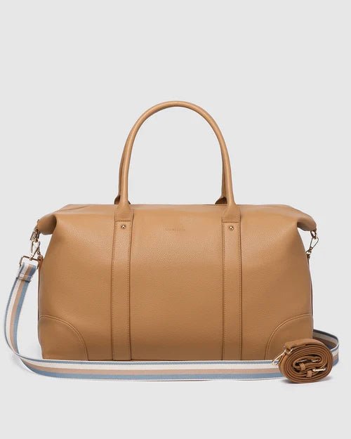 Alexis Stripe Weekender Travel Bag Camel Stripe - Pure Apotheca