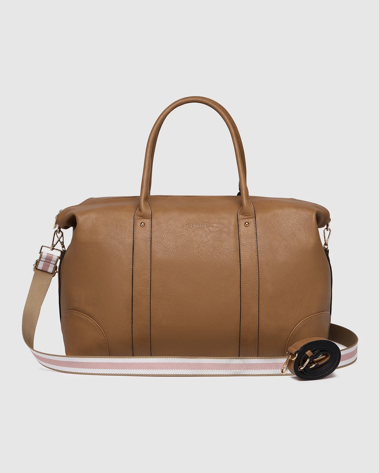 Alexis Stripe Weekender Travel Bag Camel Stripe - Pure Apotheca
