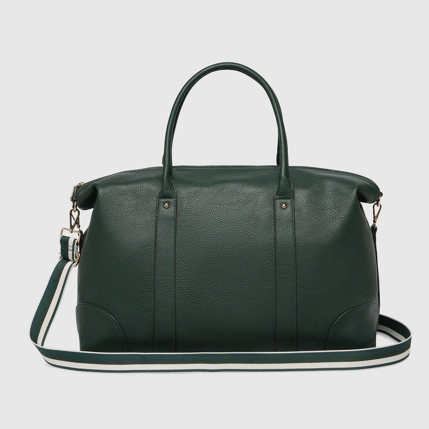 Alexis Stripe Weekender Travel Bag Forest Green Stripe - Pure Apotheca