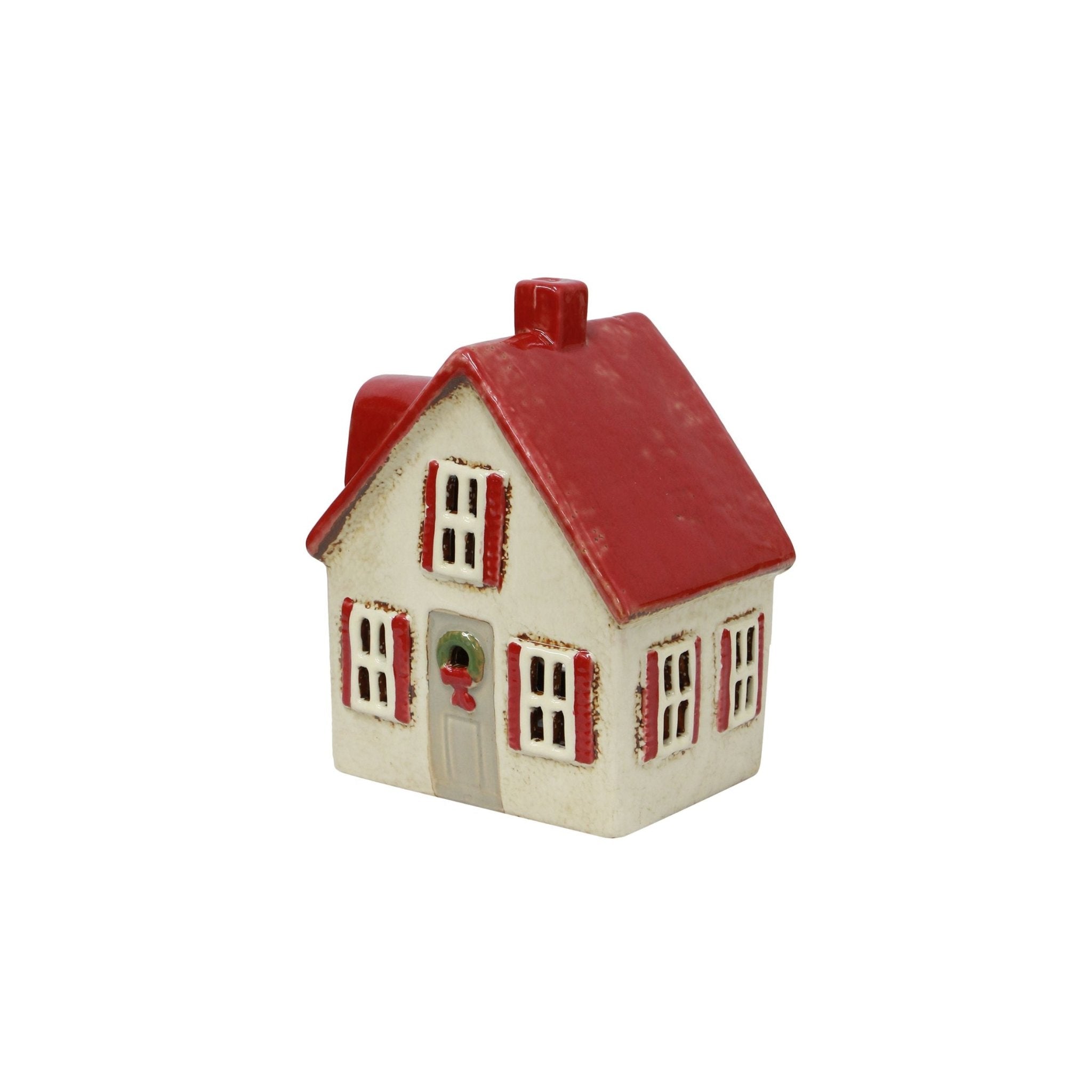 Alsace Tea Light Cottage Cream with Shutters - Pure Apotheca