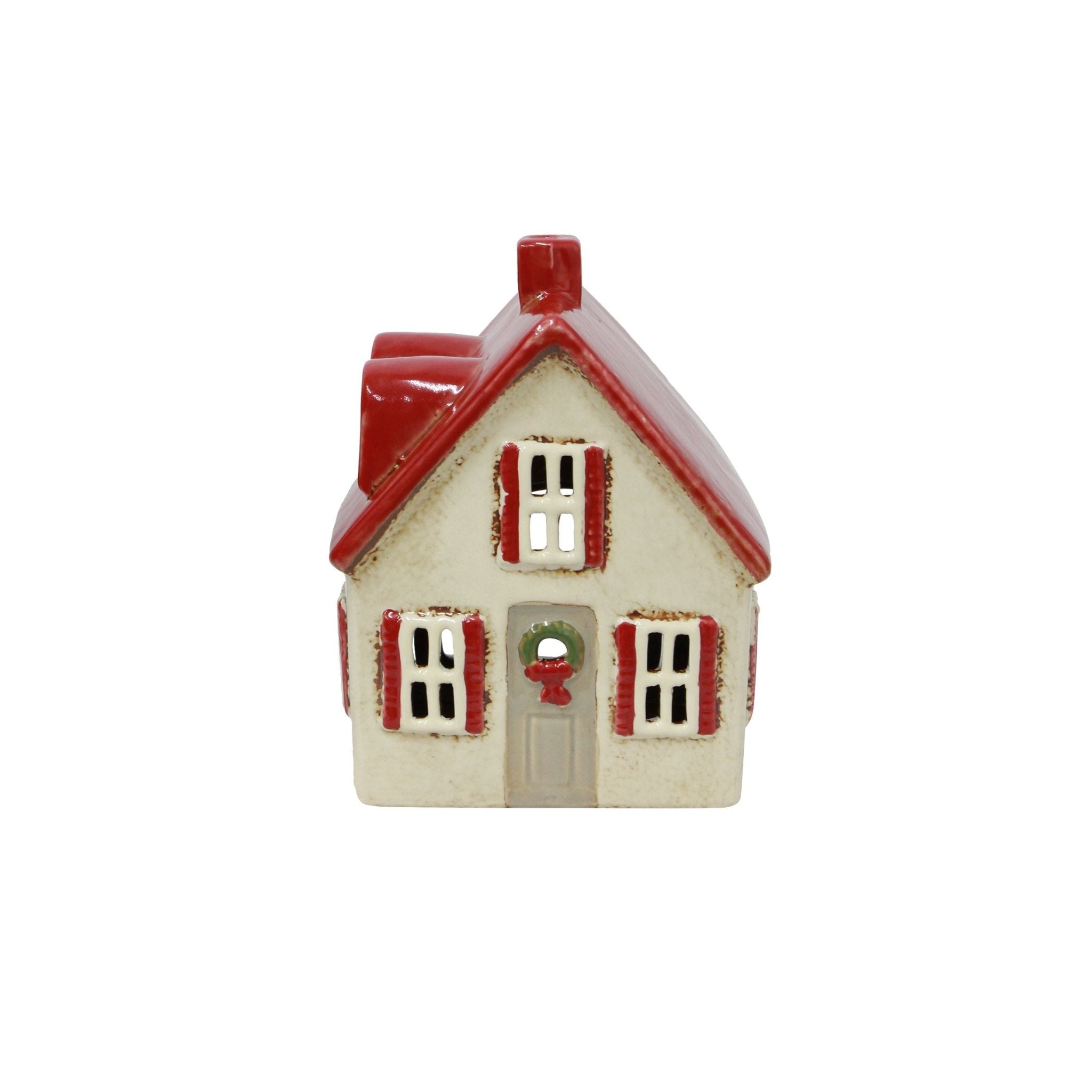 Alsace Tea Light Cottage Cream with Shutters - Pure Apotheca